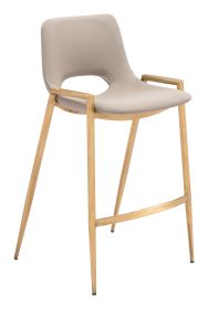 Desi Counter Stool Beige & Gold