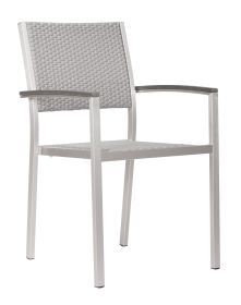 Metropolitan Dining Armchair Gray & Silver
