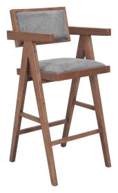 Delhi Barstool Gray & Walnut