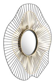 Comet Round Mirror Black & Gold