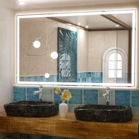 40"x24"Dimmable LED Bathroom Mirror â€“ Wall-Mounted Anti-Fog Waterproof Vanity Mirror