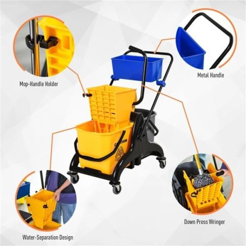 55 Quart Cleaning Bucket with Dual Buckets