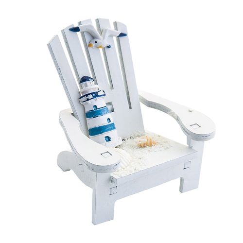 Beach Chair Home Decoration Creative Cute Ocean Beach Chair Ornament Wooden Craft Mini Miniature Kids Toy DecoraciÃ³n Hogar