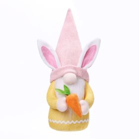 Easter Egg Dwarf Plush Ornament Kids Room Decoration Home Decoration Doll (Color: Pink)