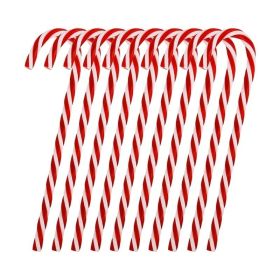 Christmas Candy Canes Acrylic Xmas Tree Pendants Xmas Party Crutch Hanging New Year Christmas Party Home Decoration Gifts (Color: Red)